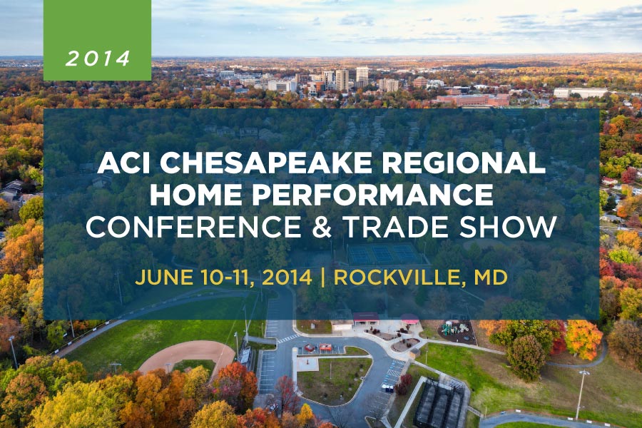 A graphic for 2014 ACI New York Regional Home Performance Conference & Trade Show.