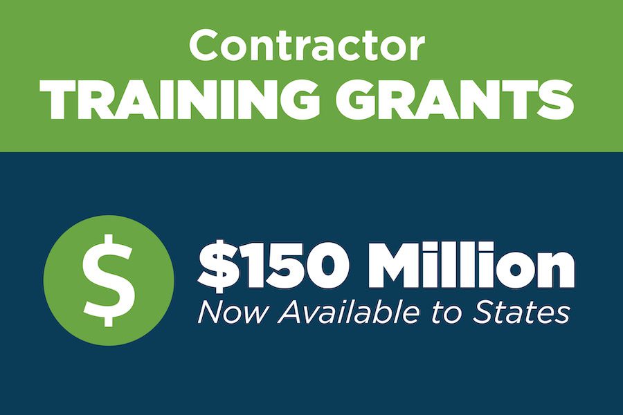 contractor training grants $150 million now available to states