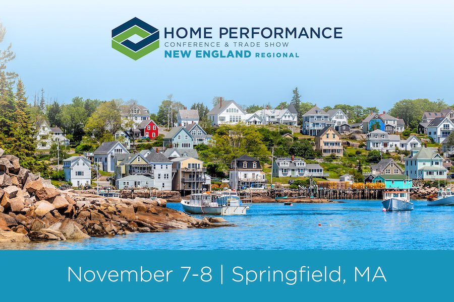 Graphic of massachusetts that says BPA Home performance conference and trade show new england regional Nov. 7-8 Springfield , MA