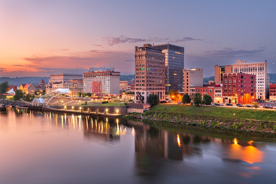 West Virginia city skyline.