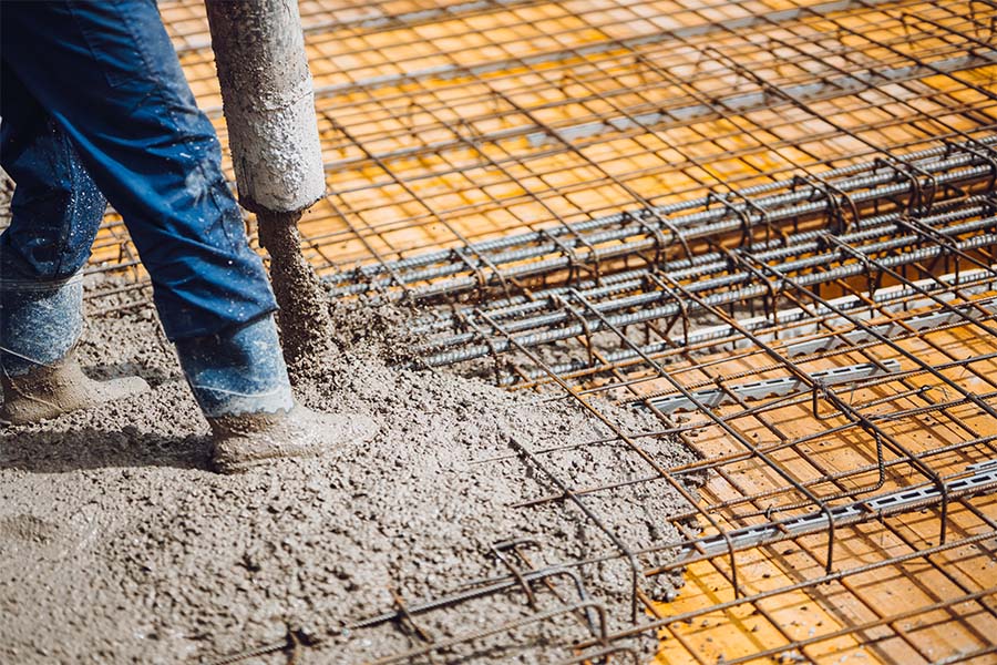 cement being poured into the ground.