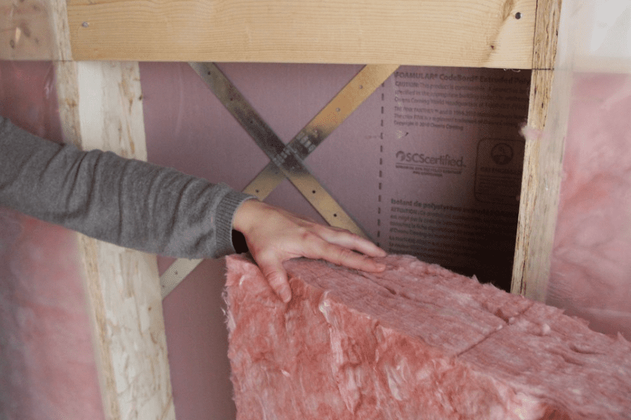 insulation with hand