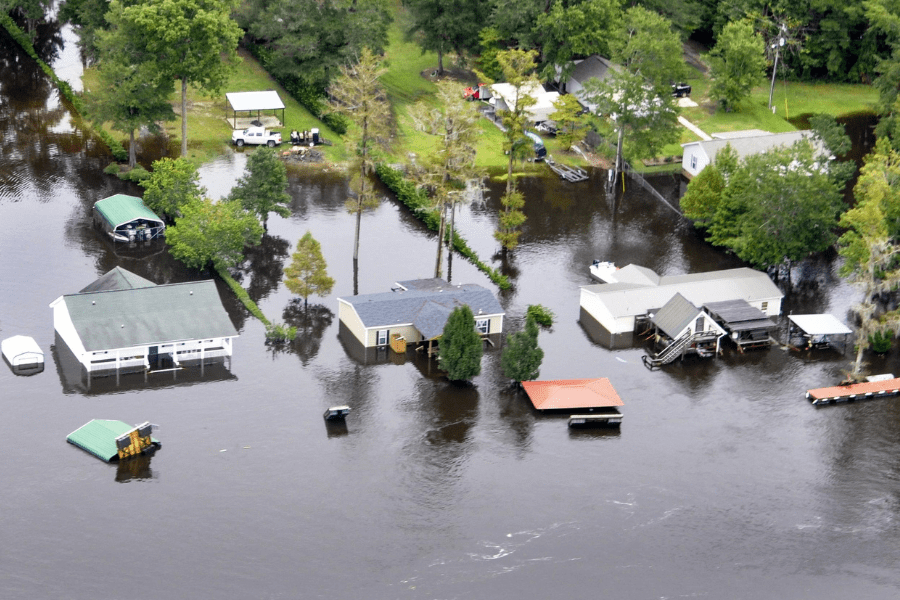 flooded neighborhood