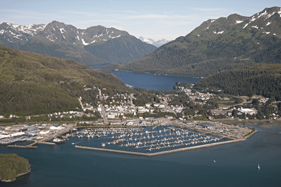 An aerial view of Cordova, Alaska. Photo by USDA Forest Service Alaska Region