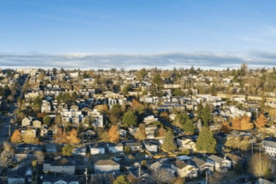 View of city from the sky