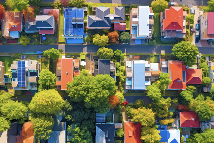 Neighborhood seen from above