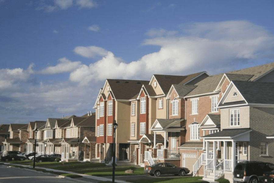 Row of new energy efficient houses