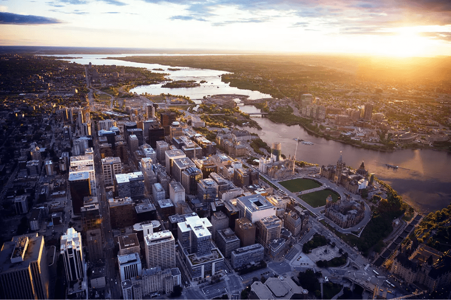 aerial view of Ontario