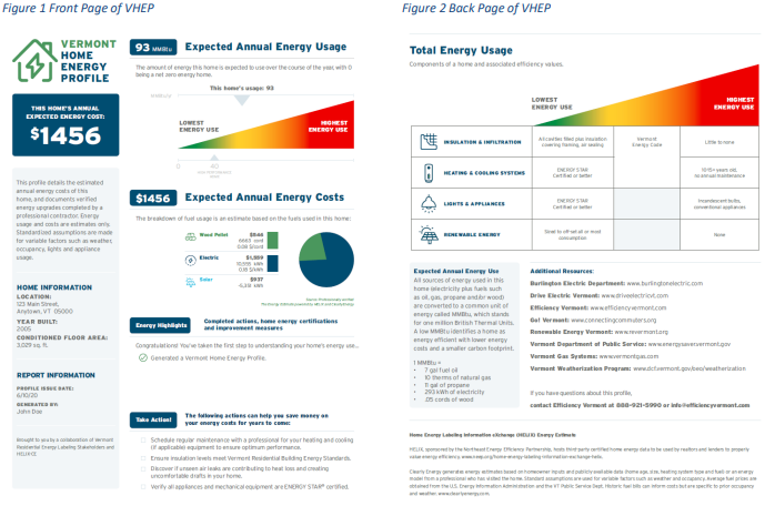 ""Screenshot of Vermont Home Energy Profile